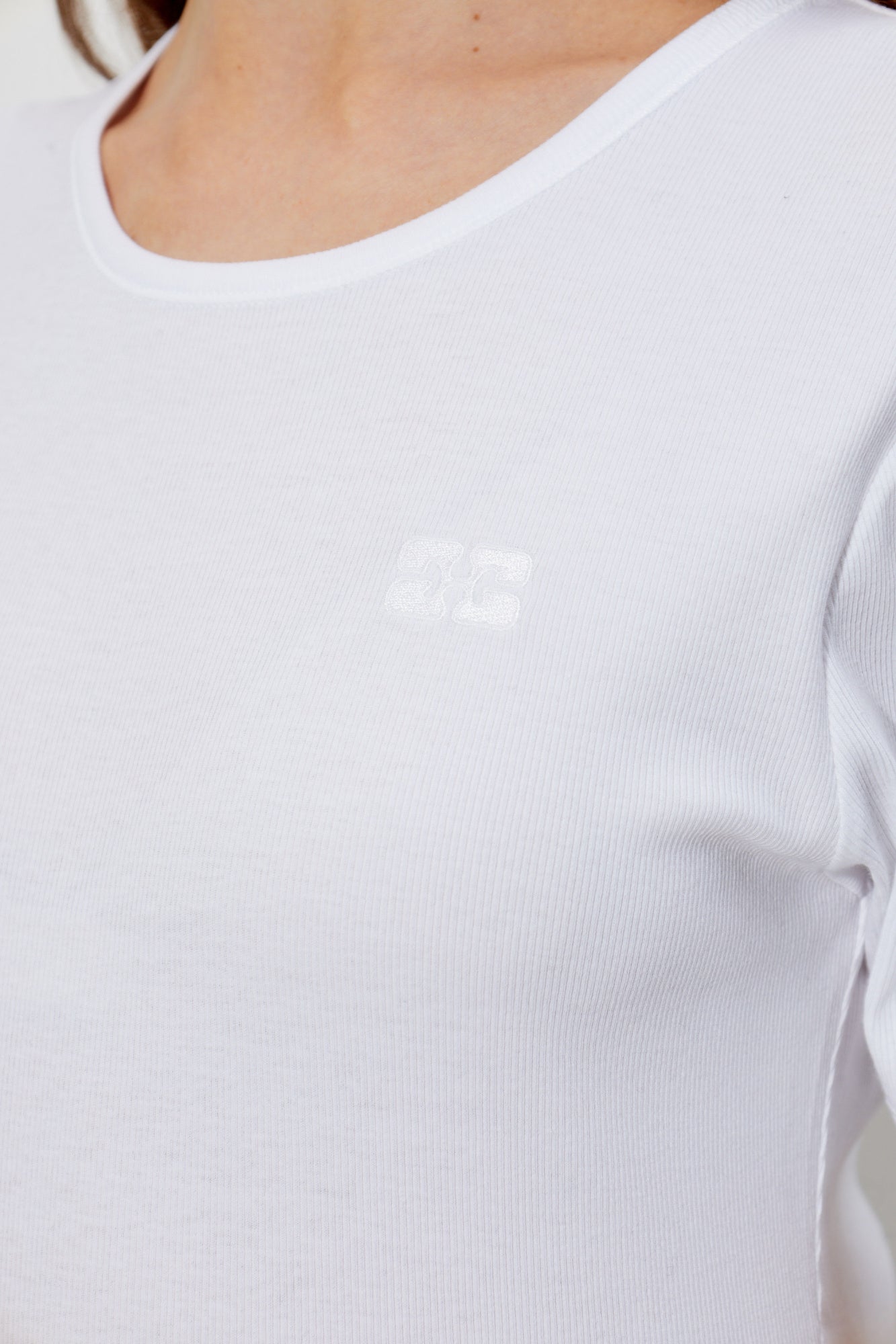 Ganni soft cotton rib T-shirt