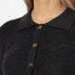 Mini Ribbed Merino Polo Black