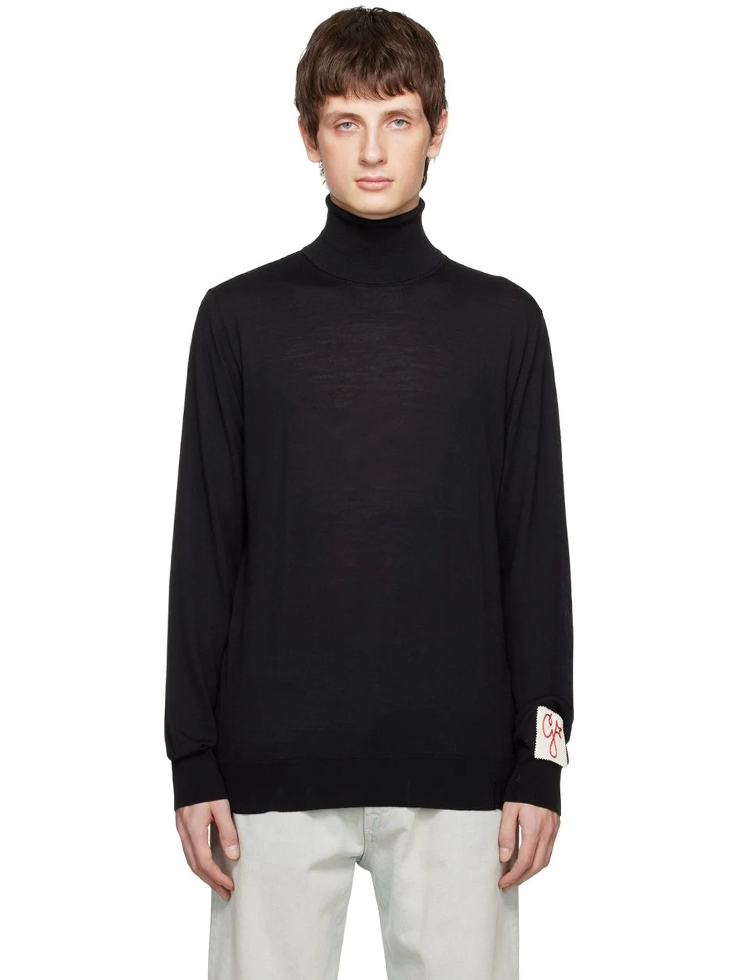 Black Distressed Turtleneck