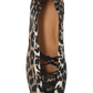 Lace-Up Ballerinas in Leopard Printed Denim