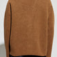 Brown cardigan with a heart and letter 'A' design on a white background ami paris