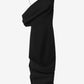 Black one-shoulder dress on a white background