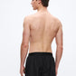 Men's black swim shorts with logo waistband