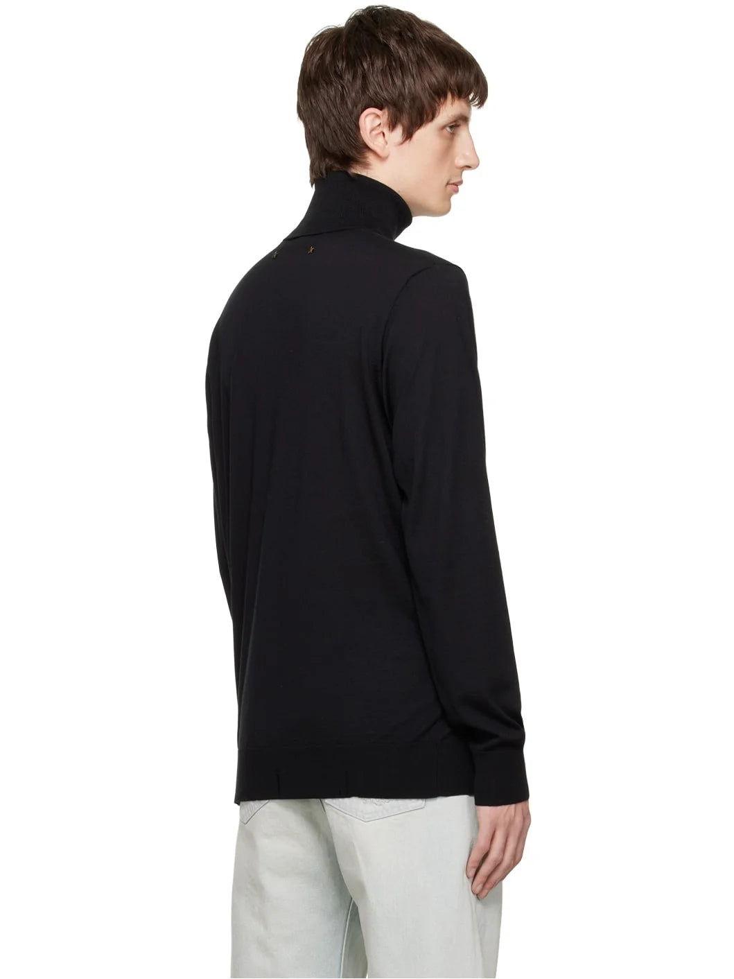 Black Distressed Turtleneck