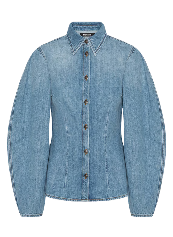 Denim Fitted Shirt Light Blue Denim