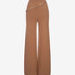 Brown wide-leg pants with a chain detail on a white background