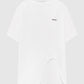 Oversized cotton jersey T-shirt with cutout hem