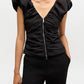 GANNI Ruched Zip Blouse