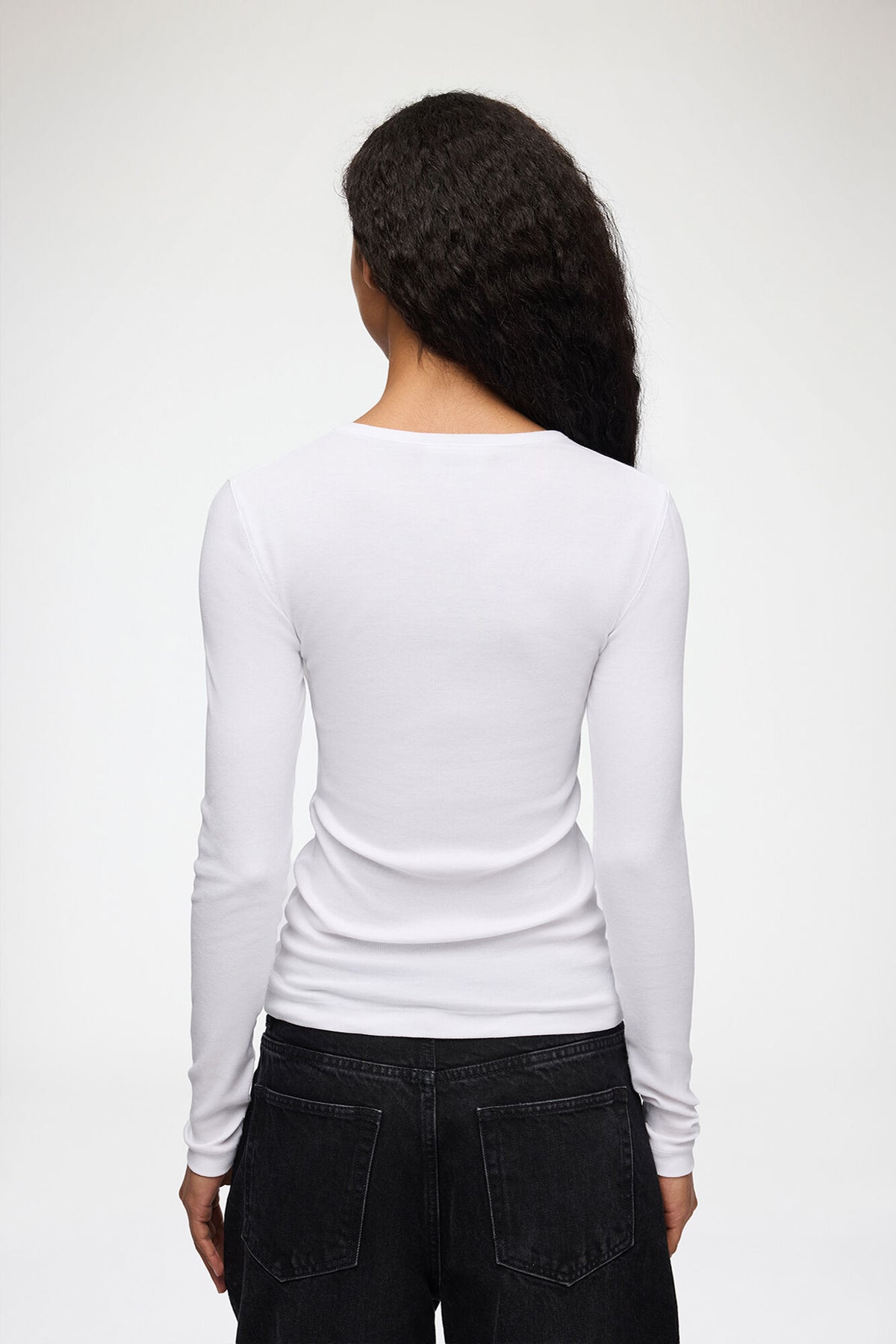 Soft Cotton Rib Longsleeve Top