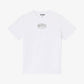 White t-shirt with a brand logo on a white background