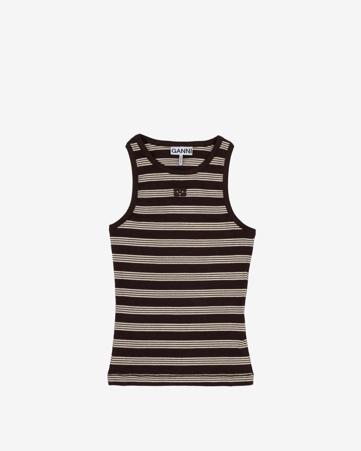 Soft Cotton Rib Tank Top Stripe
