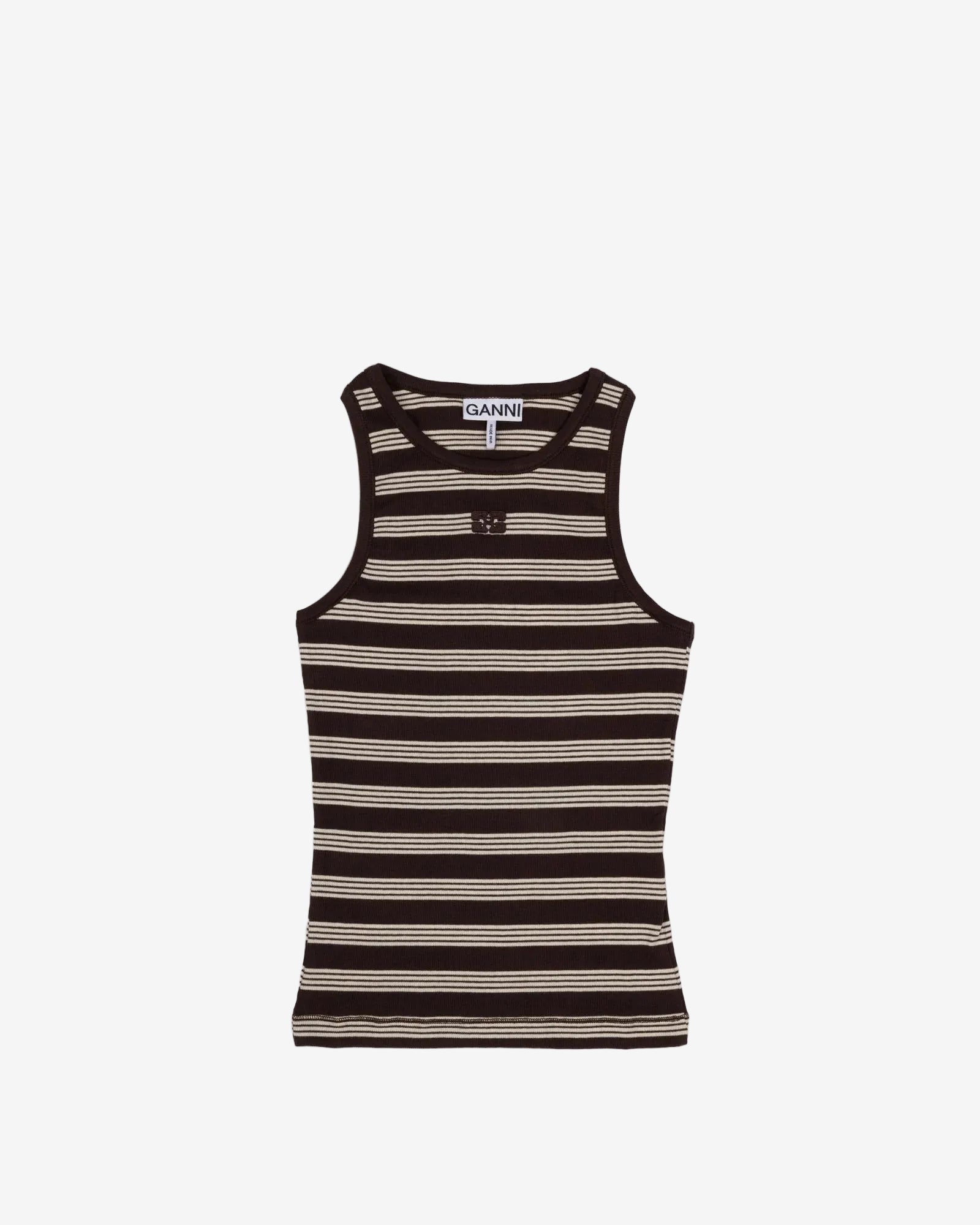 Soft Cotton Rib Tank Top Stripe