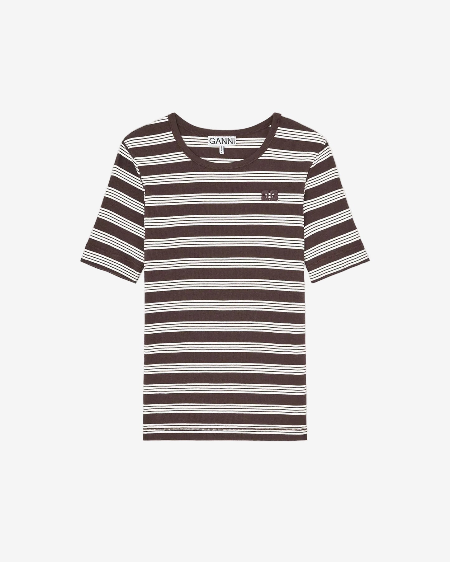 Soft Cotton Rib Short Sleeve T-Shirt Stripe