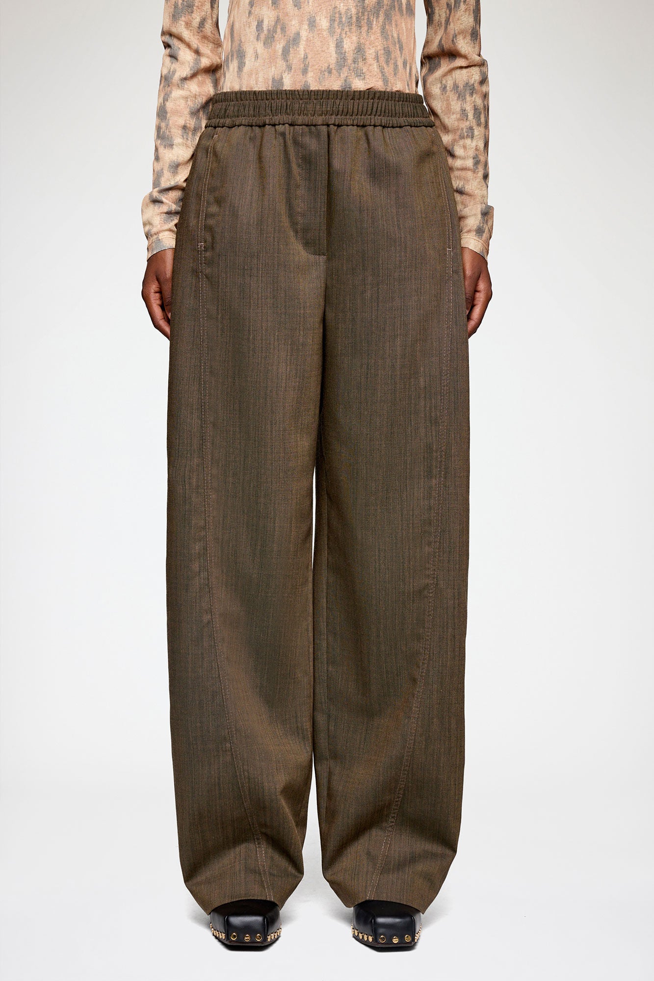 Light Wool Melange Cargo Pants