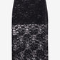 Black lace pencil skirt on a white background
