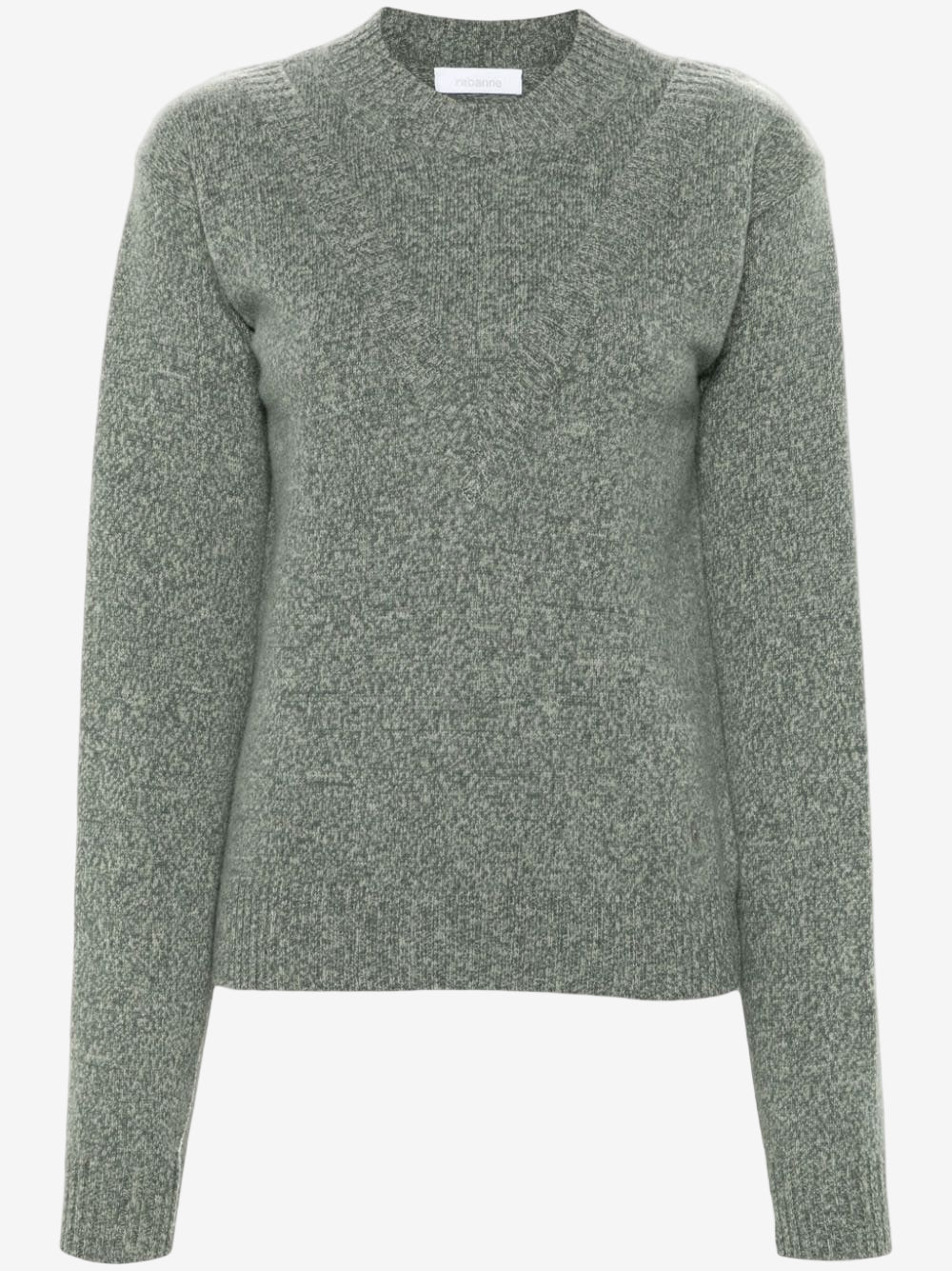 Green sweater on a white background