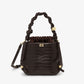 Brown Croco Bou Bucket Bag