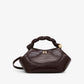 Brown Croco Patent Small Bou Bag
