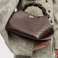 Brown Croco Patent Small Bou Bag