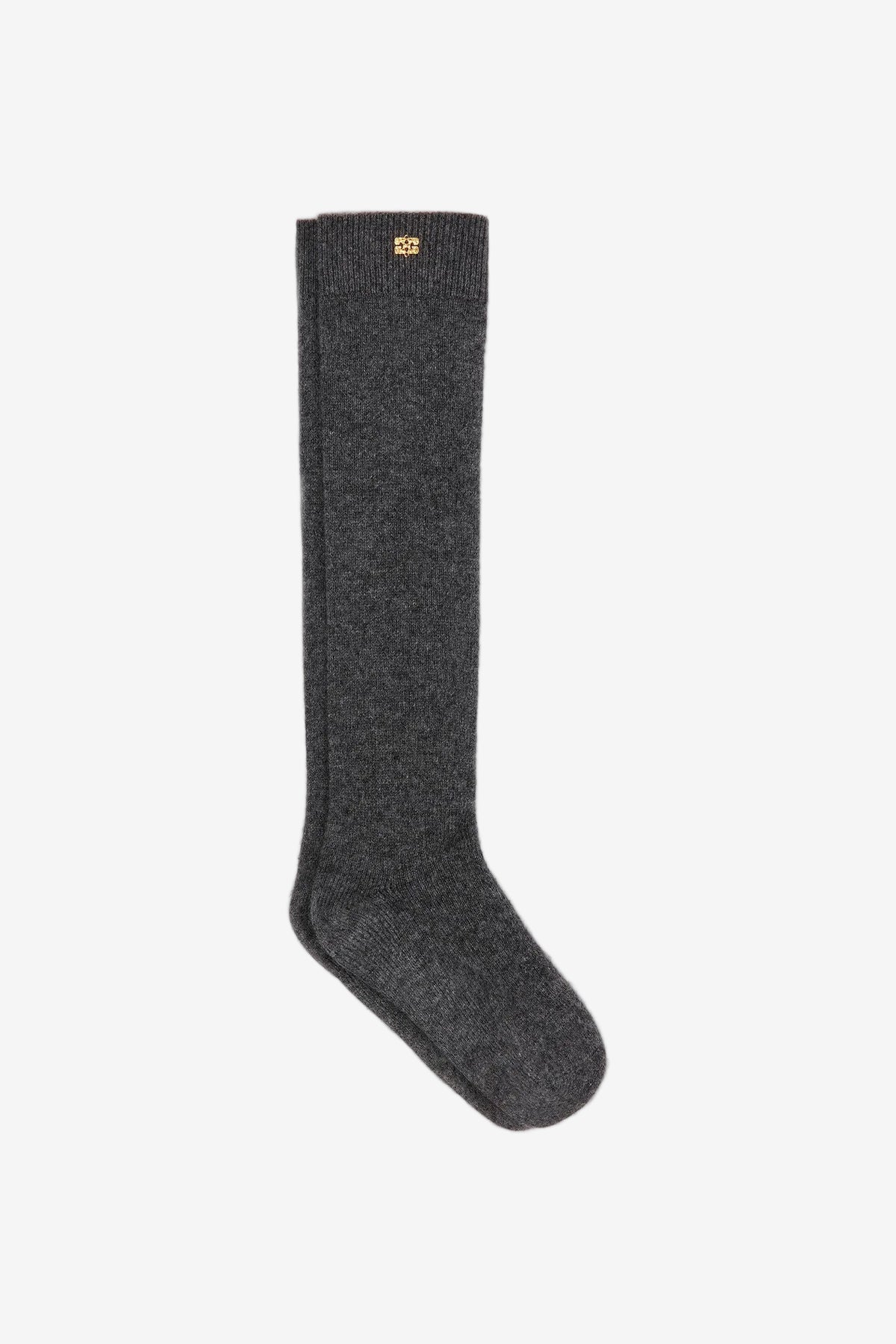 Wool Yak Mix High Socks Grey
