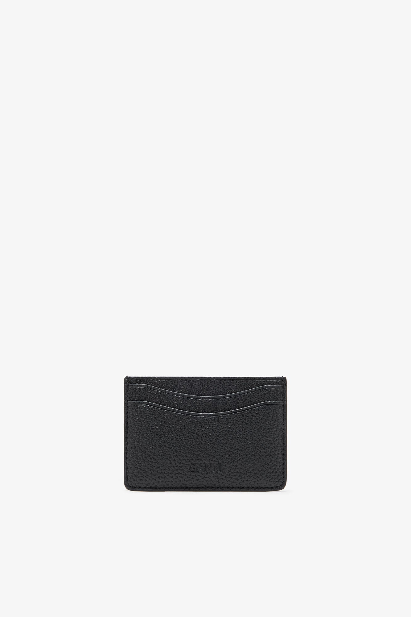 GANNI Card Holder in Grained in Black