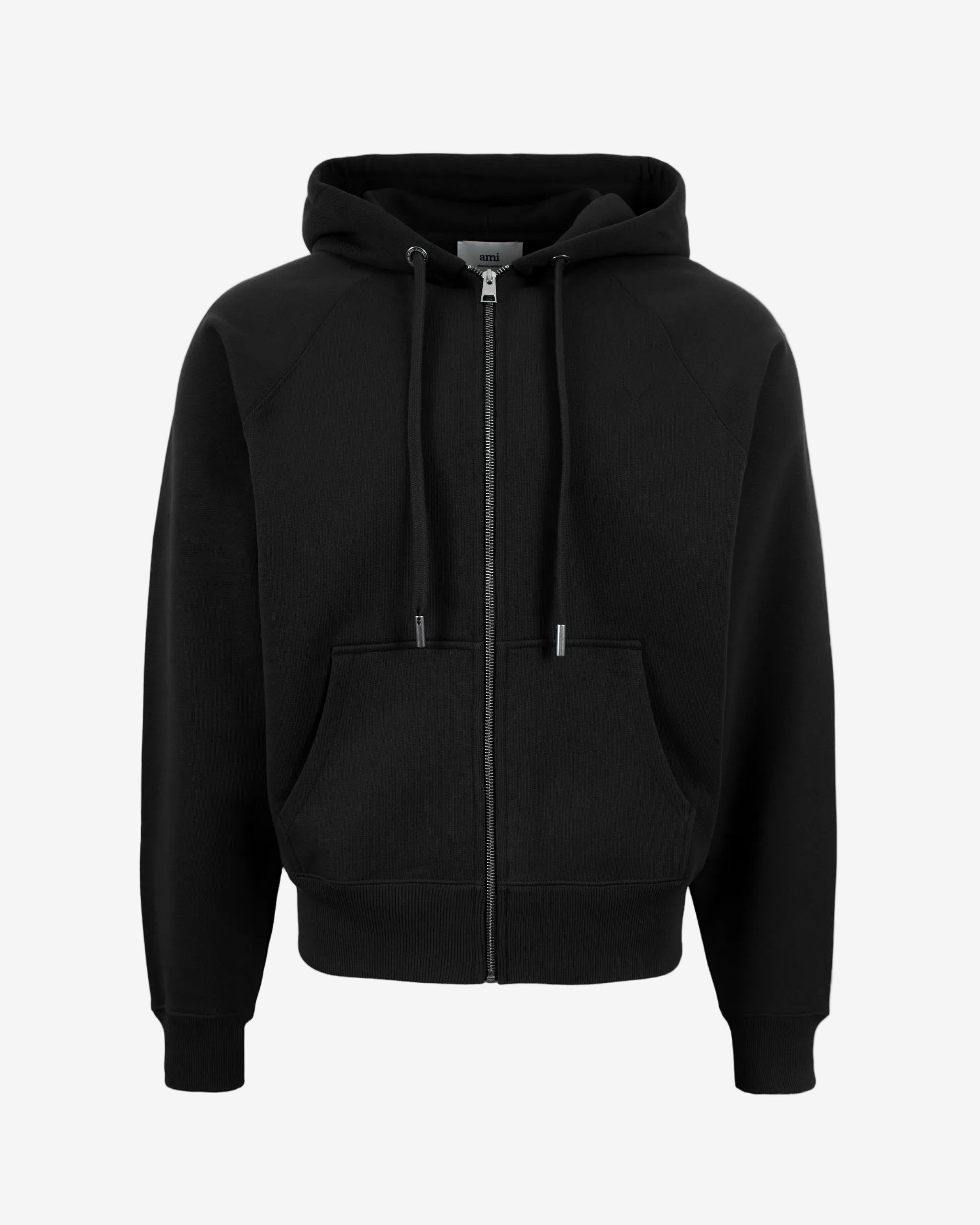 Black hoodie on a light gray background