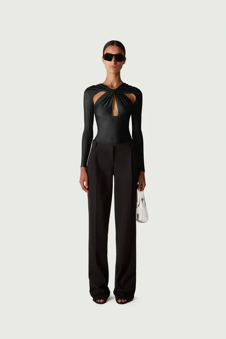 TWISTED CUT-OUT JERSEY BODYSUIT