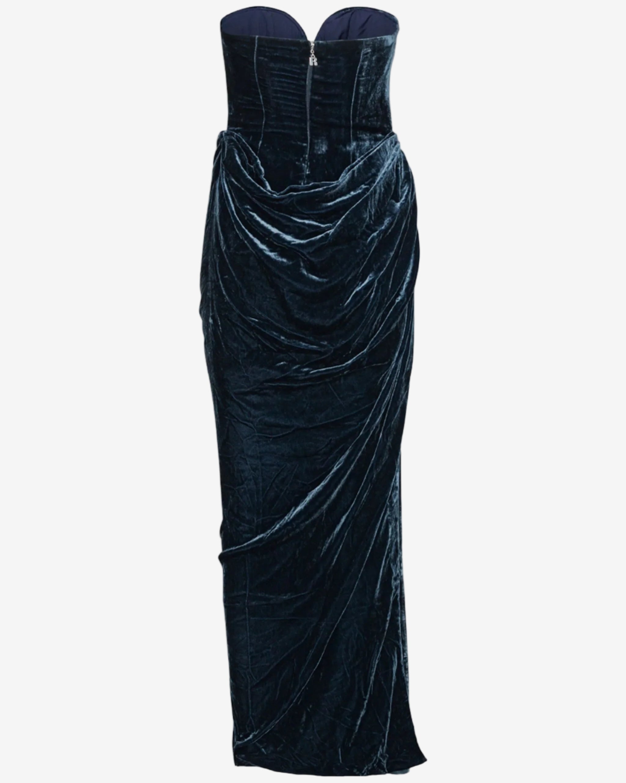 Silk Velvet Slit Dress