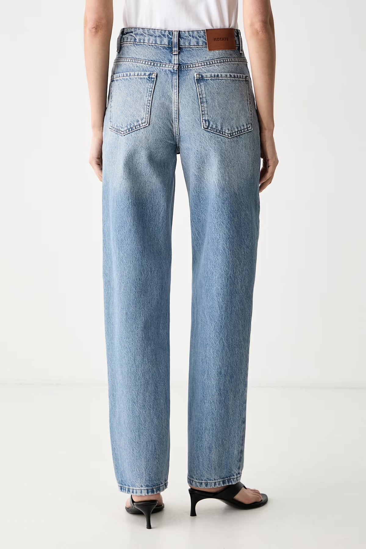 High Waist Cutline Jeans Blue