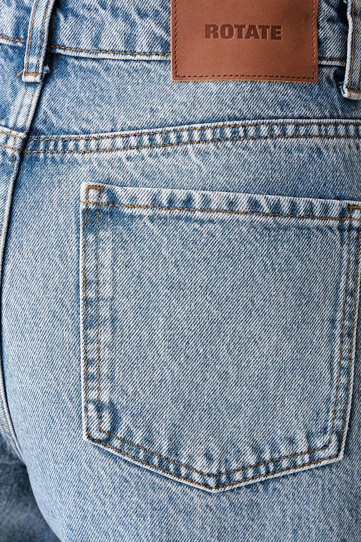 High Waist Cutline Jeans Blue