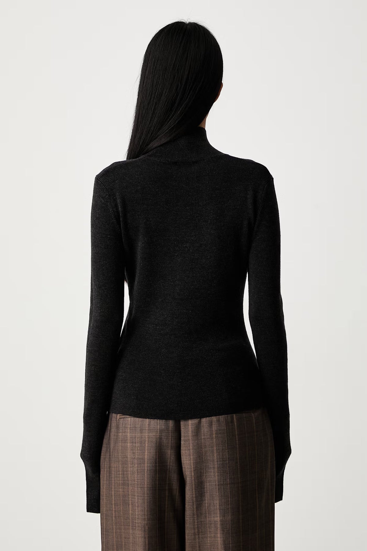 Mini Ribbed Merino Mock Neck