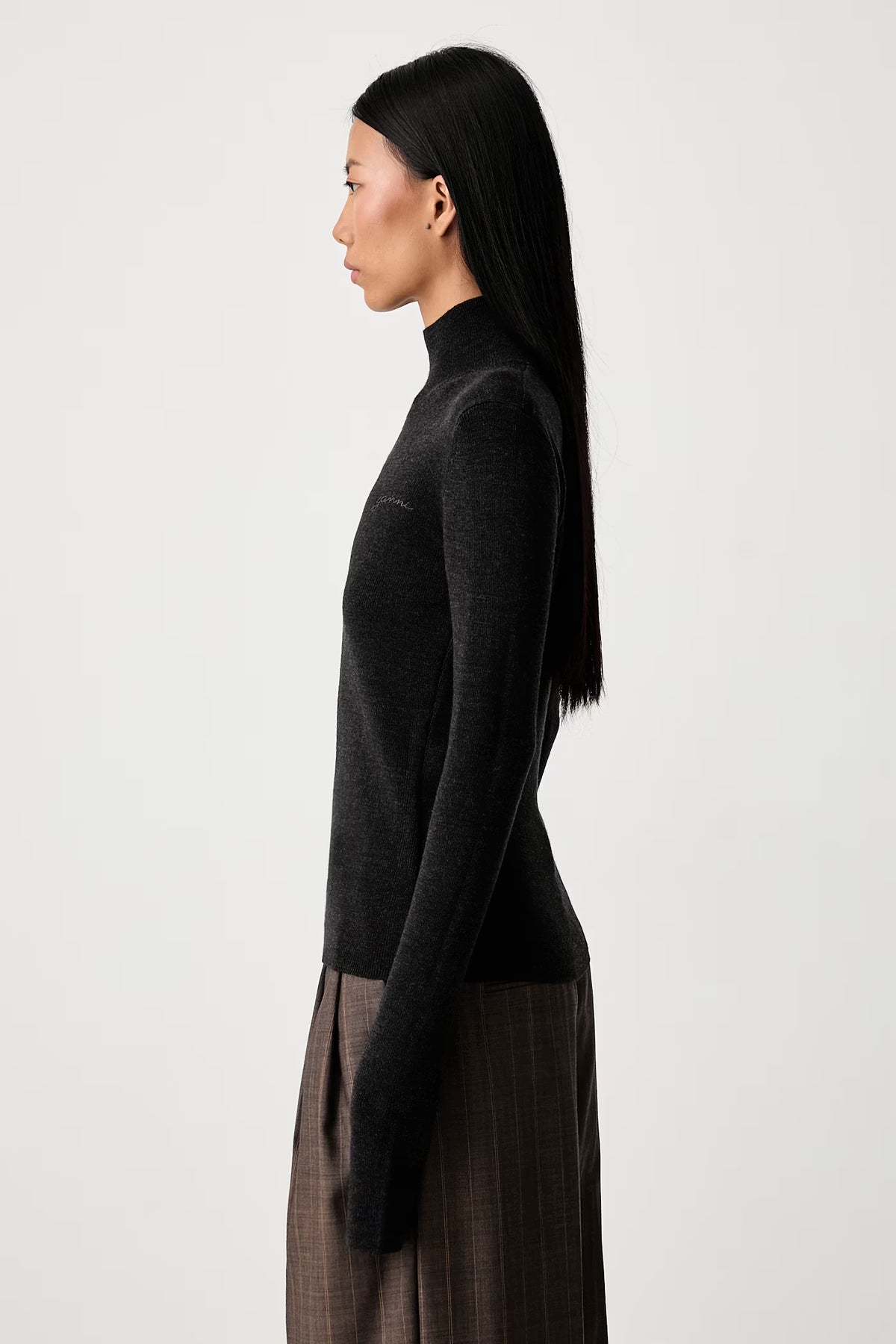 Mini Ribbed Merino Mock Neck