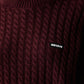 Rotate Cable Crewneck Sweater Burgundy