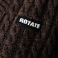 Cable V Neck Sweater Brown