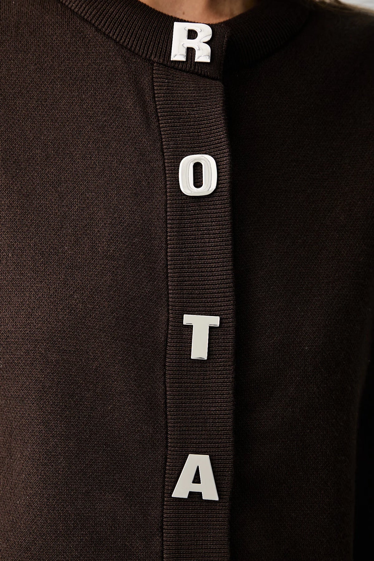 Firm Knit Cardigan Brown