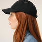Black Cotton Ami de Coeur Embroidery Cap