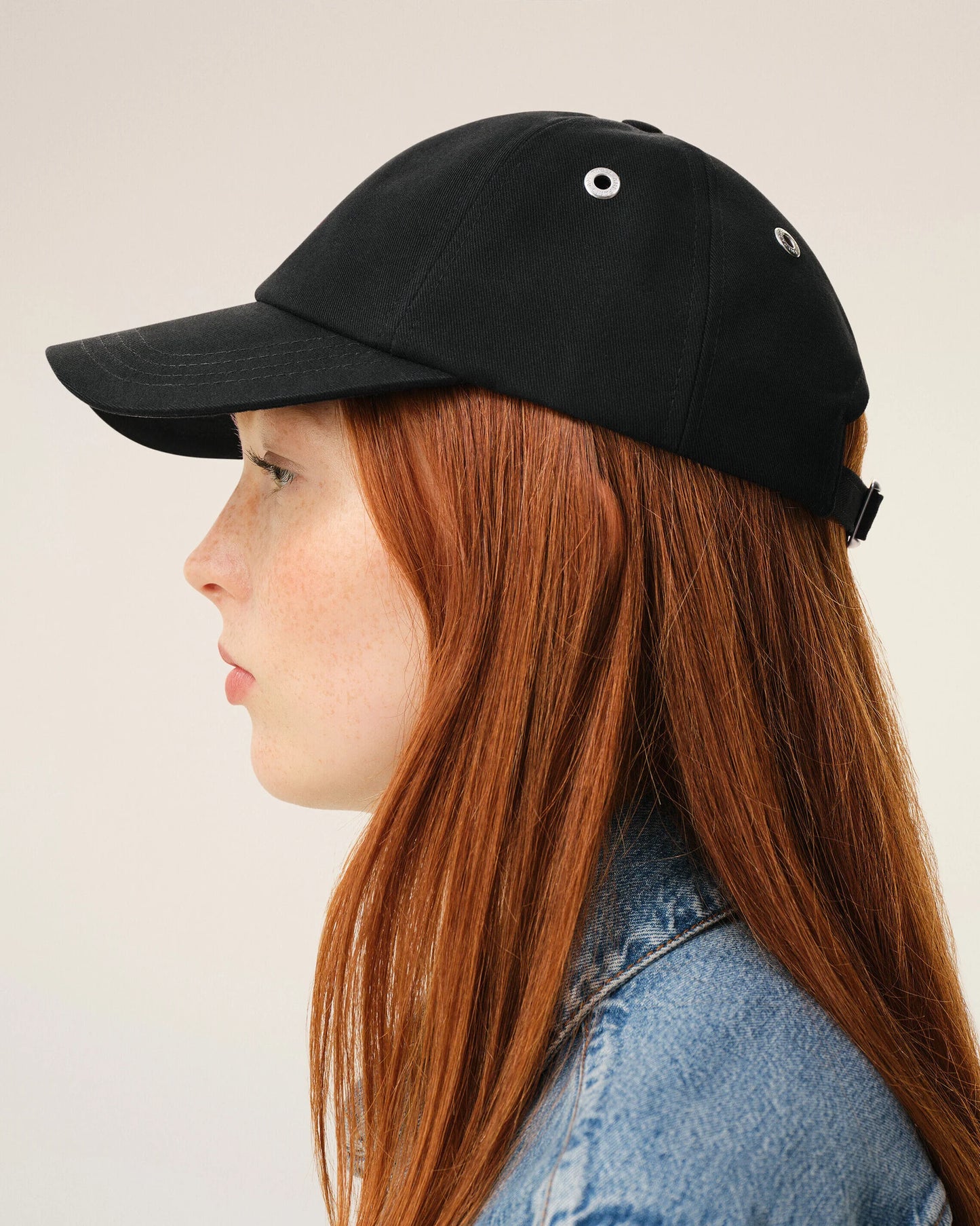Black Cotton Ami de Coeur Embroidery Cap