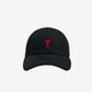 Black Cotton Ami de Coeur Embroidery Cap