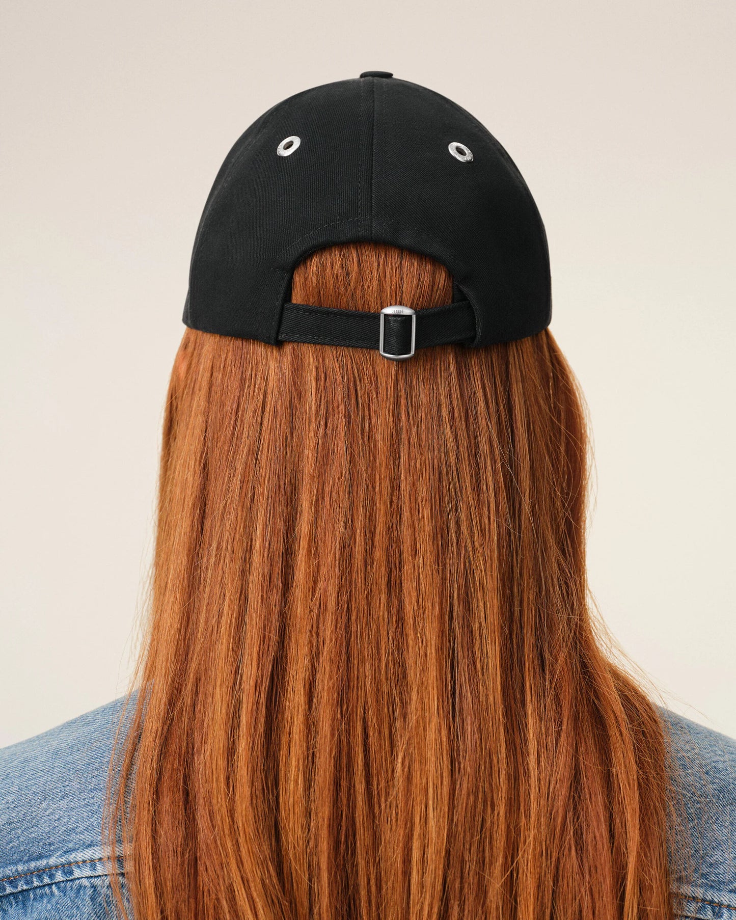 Black Cotton Ami de Coeur Embroidery Cap
