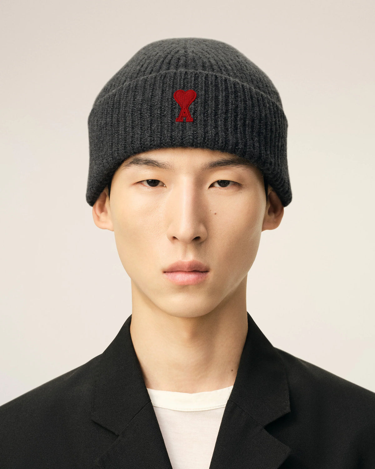 Beanie With Red Ami De Coeur