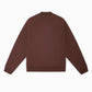 Brown jacket with a visible brand label on a white background
