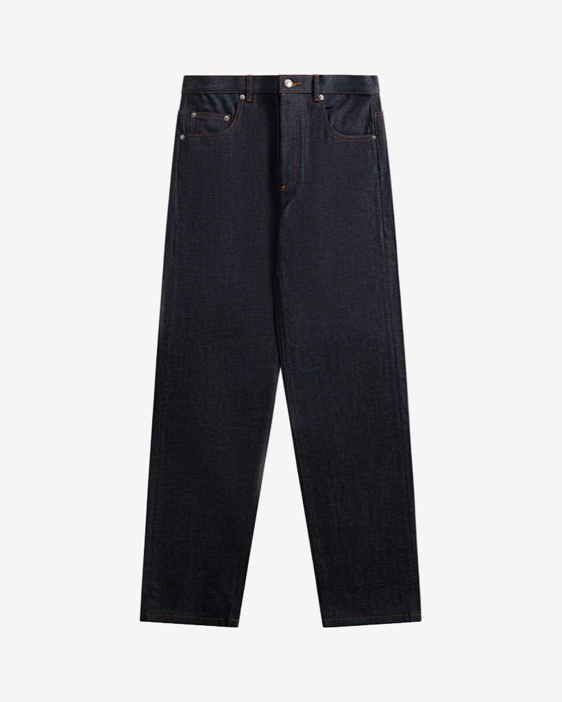 Black jeans on a light gray background