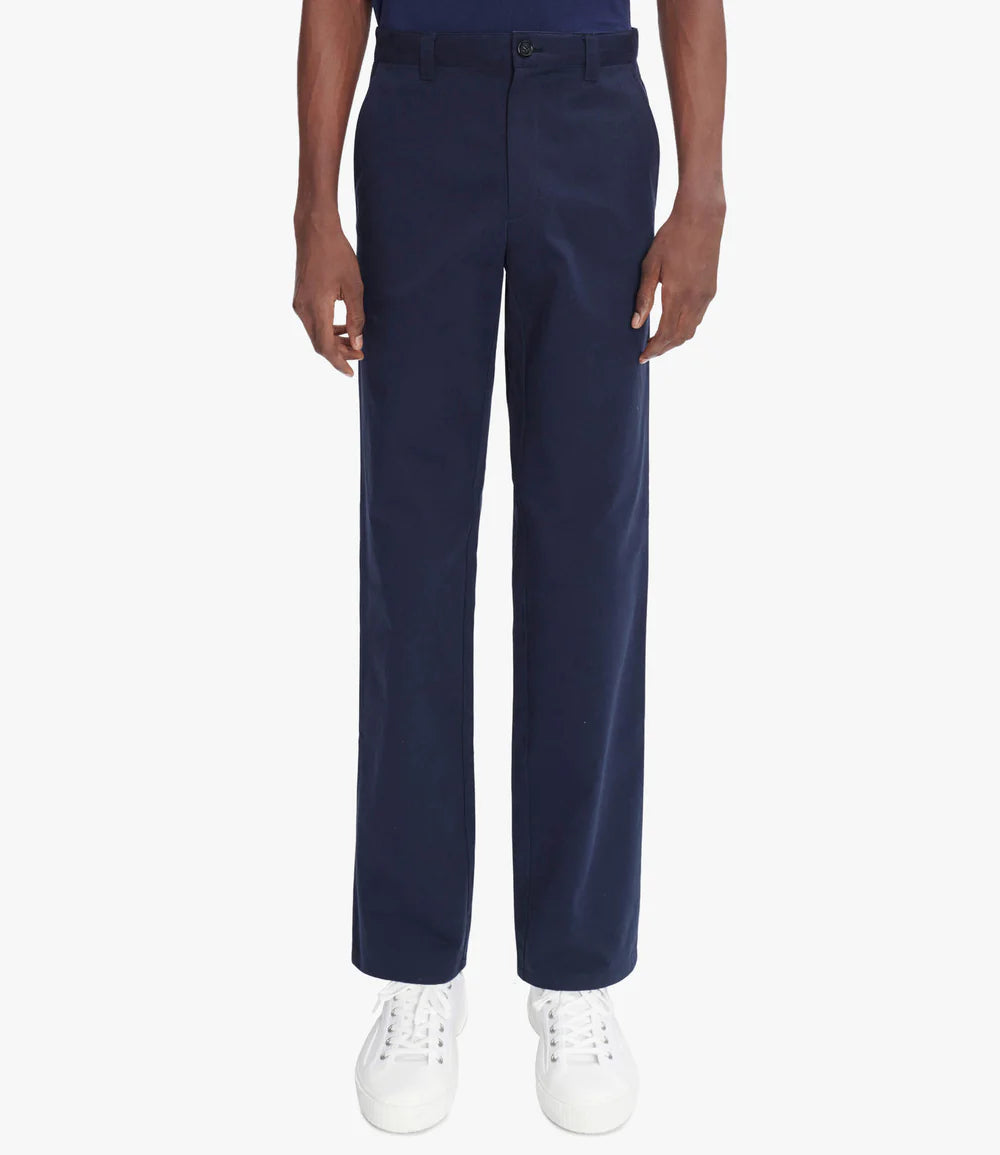 Navy blue pants on a white background