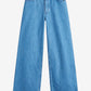 Pair of blue jeans on a white background