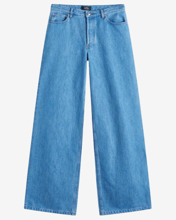 Pair of blue jeans on a white background