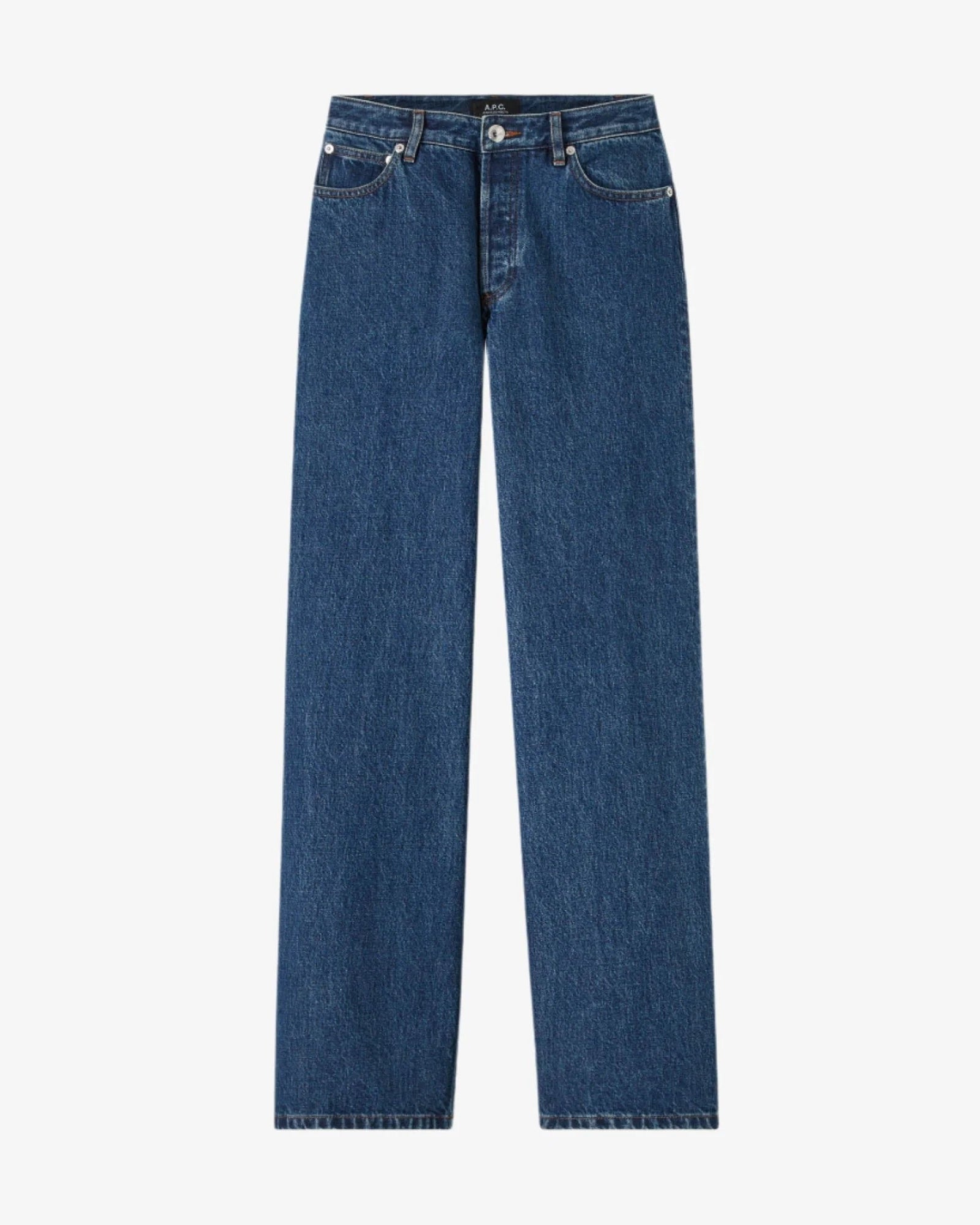 Blue jeans on a white background