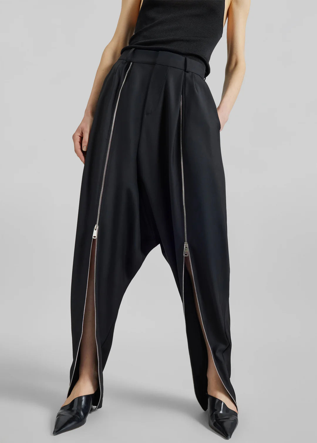 Double Zipped Sarouel Pants