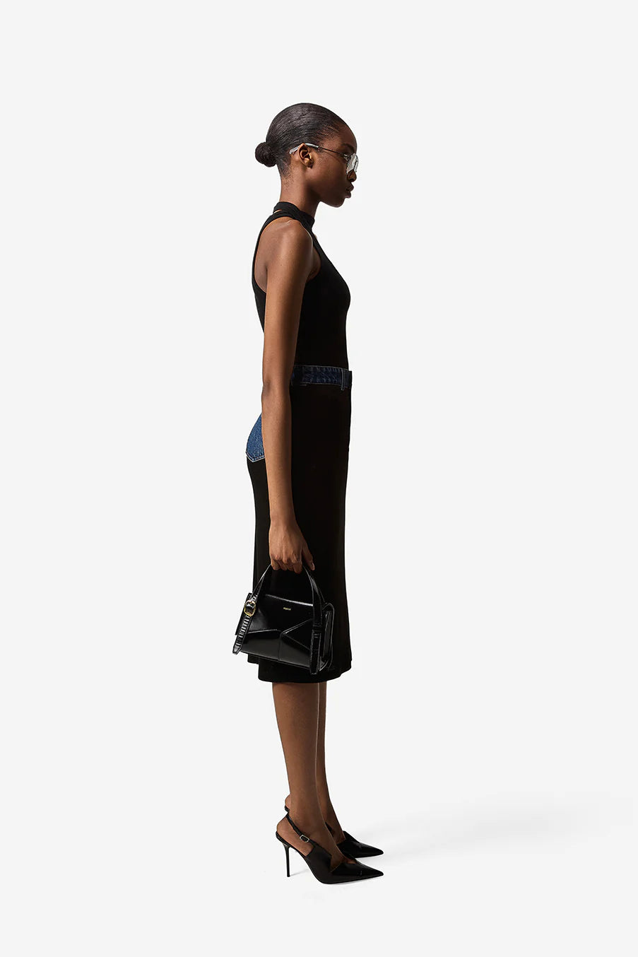 SECOND SKIN RIB DENIM SKIRT
