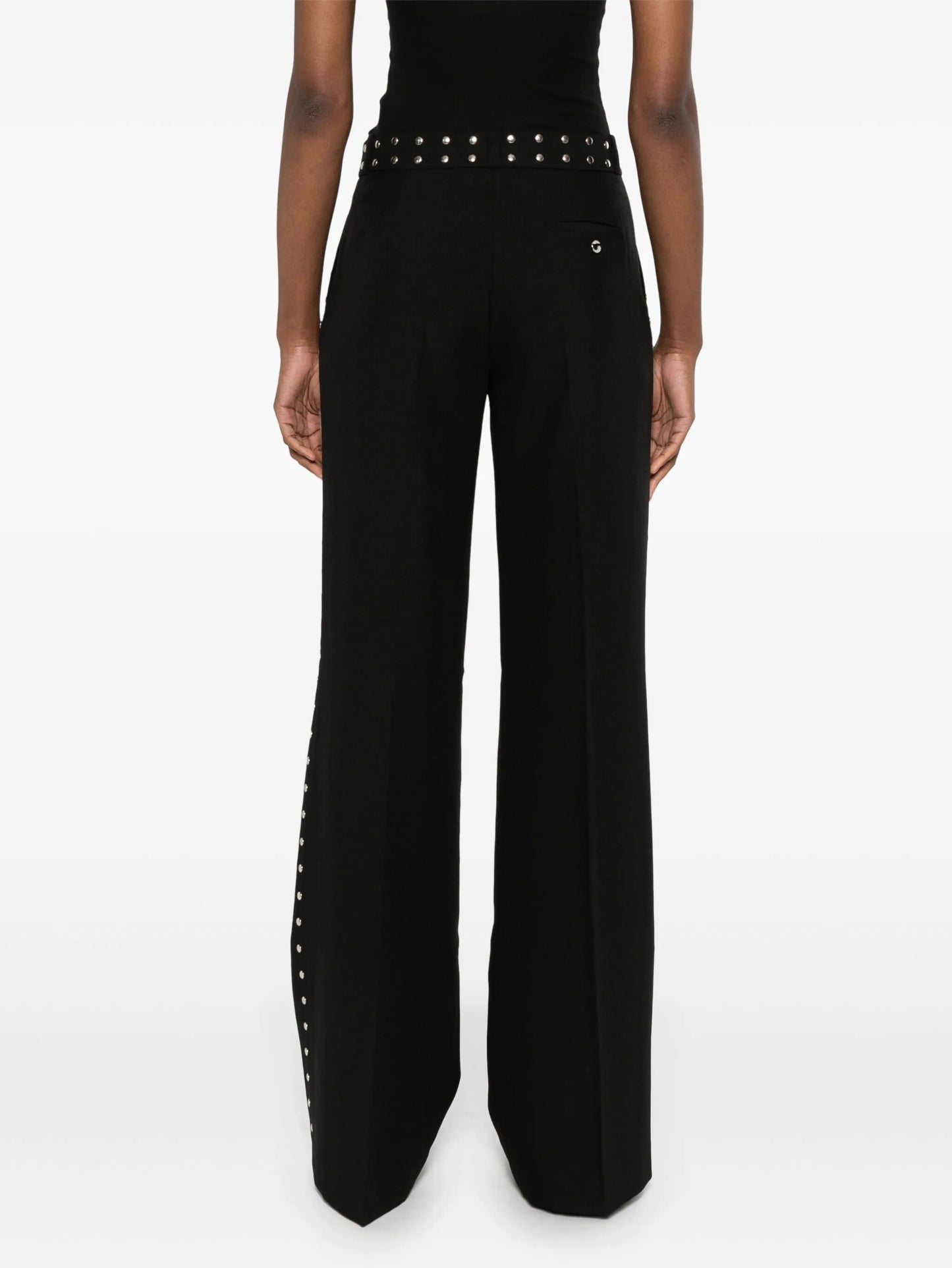 STUDDED WIDE LEG TAILORED TROUSERS