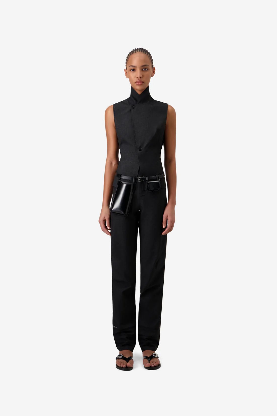 Black vest on a white background